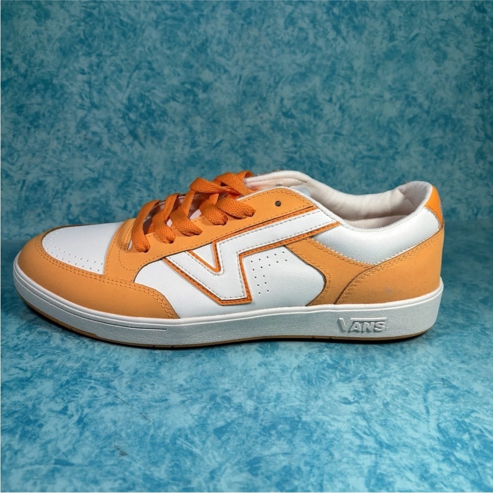 Vans Lowland CC Orange White  Men’s Low Top Leather Athletic Shoes Sneakers - Picture 2 of 5